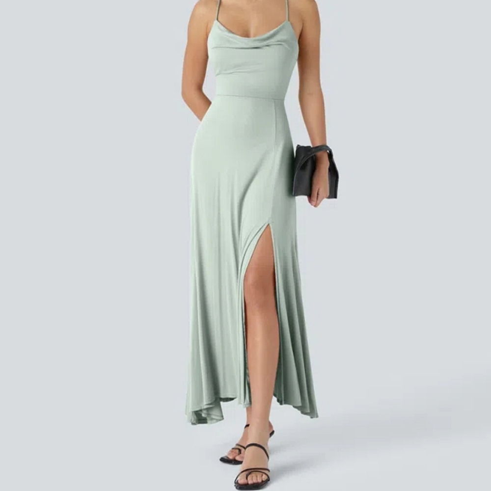 Halara Cowl Neck Midi Party Dress